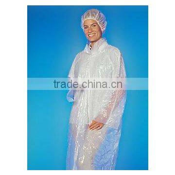 Disposable waterproof PE lab coat with button