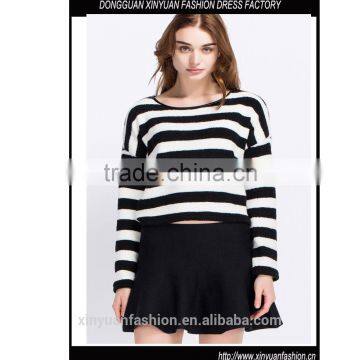 Women Fashion Elegant Striped Knitwear Latest Design