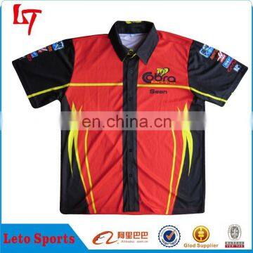 custom design sublimated full button motorcycle jersey ,motor sports wear