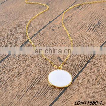 Lucy Tiny Enamel Disc Pendant Necklace
