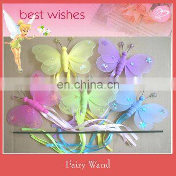 Wholesale nylon butterfly Ribbon fairy wand