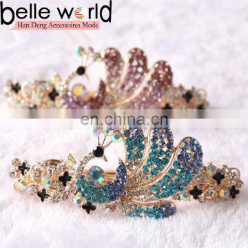 Elegant Peafowl Rhinestone Hair Barrette