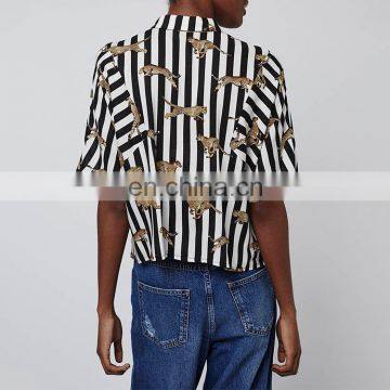 2016 Fashion Chic Striped Dolman Top Women Clothing photo-4