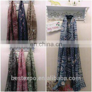 Girls Beautiful Flower Scarf Cotton Jacquard Wedding Shawl New Style Hijab photo-3