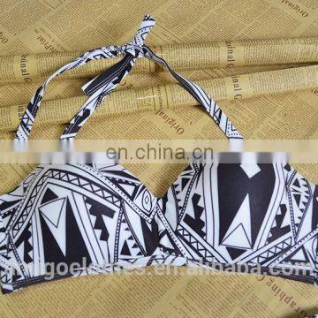 Patter Halter Pushed up Swimsuit High Waist Swim Wear Plus Size Bikini photo-4