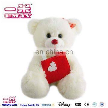 plush bear toy white bear with bag plush 0513 animal plush toy custom plush toy