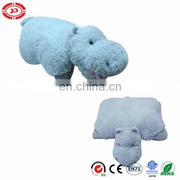 Hippo blue childern cushion 2in1 soft plush pillow