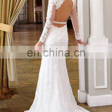 Long Sleeve Vintage Lace Elegance Wedding Dress photo-3
