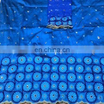 African Dubai Nigerian Raw silk Embroidery George wrapper with Blouse Manufacturer supplier