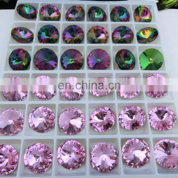 Old fashion Jewelry stone facet round crystal many colors