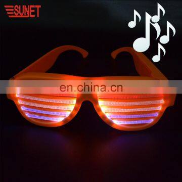 2018 New Products Sound Activated Plastic Flashing Led Glasses