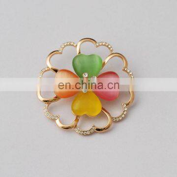 High Quality Cheap Wholesale Crystal Stone Custom Flower Brooch Pin photo-4