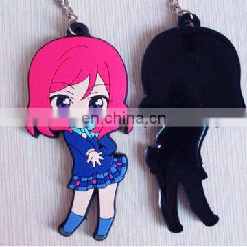 Custom soft PVC keychain custom plastic keychain as rubber key chain/plastic key chain