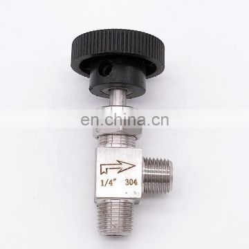 Needle valve Adjustable Right angle 90 degrees ZG 1/4" male thread stainless steel 304 Flow Control shut off crane needle valve