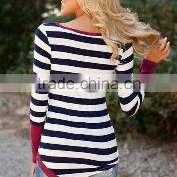 Ladies Causal Shirt Long Sleeve Stripe Blouse Stylish Apparel Women Clothing Tee Shirt for Women Quality Choice Most Popular photo-3