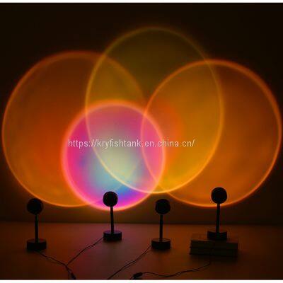 2021 New Design Desktop Modern LED Rainbow Sunset Projection Lamp