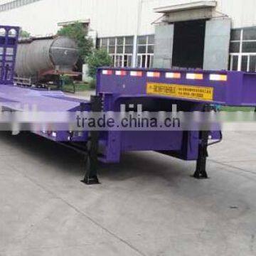 Dongfeng tri-axle low bed semi-trailer with hydraulic ramp