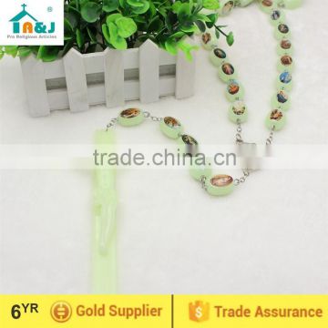 Professional religious factory glow in the dark plastic rosary Sell well item