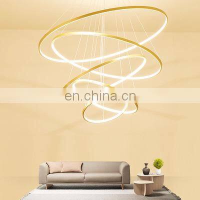 Modern 1/2/3/4 Circular Ring Chandelier Hotel Office Decorative Chandelier