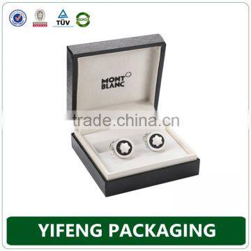 Luxury Velvet Black White Cardboard Paper Gifts Cufflink Box photo-3
