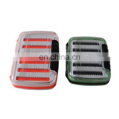 Wholesale   Double Sided Waterproof fly fishing box  Clear Slit Foam Insert Fly Fishing Tackle Case Box