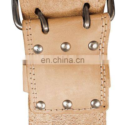 Fitness Gear High Quality Genuine Leather Adjustable Fitness Power Lifting Leather Belt Waist Support Belt photo-4