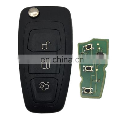 3 Buttons 433 Mhz 4D63 Chip Flip Folding Remote Car Key Cover Fob For Ford Focus Fiesta Mondeo With HU101 Blade ASK