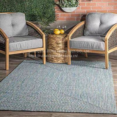 Square Shape Polypropylene Braided Rug Home Area Floor Carpet