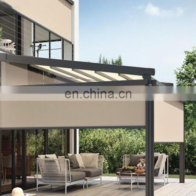 Electric Motorized Sun Shade Outdoor, Waterproof Sun Shade Zip, Windproof Outdoor Roller Blinds For Garage Door