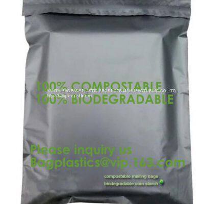 Biodegradable Compostable Plastic Courier Shipping Envelope Custom Matte Black Corn Mailers Bag Bagplastics Bagease photo-5