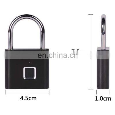 Wholesale Low Price Portable USB Rechargeable IP65 Waterproof Zinc Alloy Smart Biometric Keyless Fingerprint Padlock for Luggage photo-4