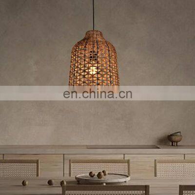 HUAYI New Design E27 60w Indoor Kitchen Dining Bedroom Iron Rattan Modern Ceiling Chandelier Pendant Light photo-2