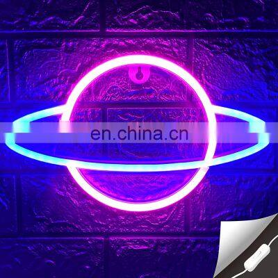 LED Planet Neon Light Moon Wall Mounted Led Channel letter Logo Sign Led Neon Lights Custom Neon Sign