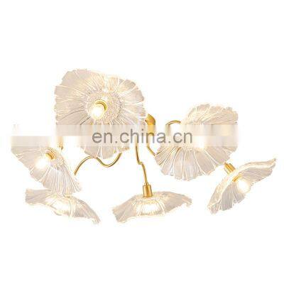 Modern LED Ceiling Light Luxury Flower Ceiling Lamp Modern Decor LED Lotus Ceiling Pendant Lights For Living Room