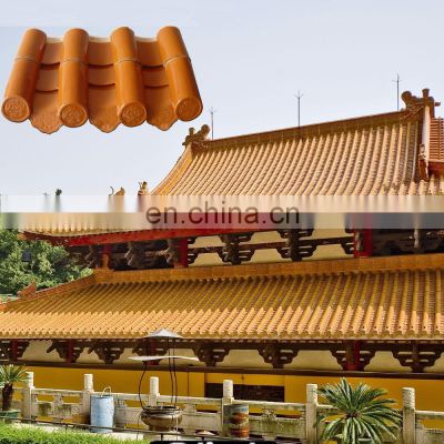 ML-001 yellow color in stock temple ceramic roof tile