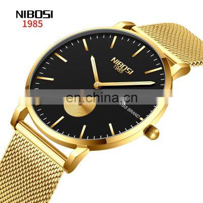 Golden Water Resistant Custom Logo Quartz Luxury Mesh Wristwatch Men Relogio Men Quartz Watch