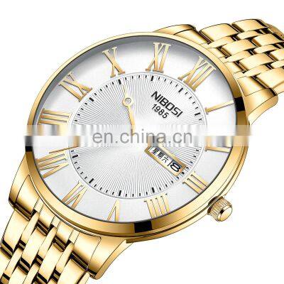 NIBOSI 2527 Simple Design Fashion Business Stainless Steel Waterproof Chronograph Quartz Watch for Men photo-4