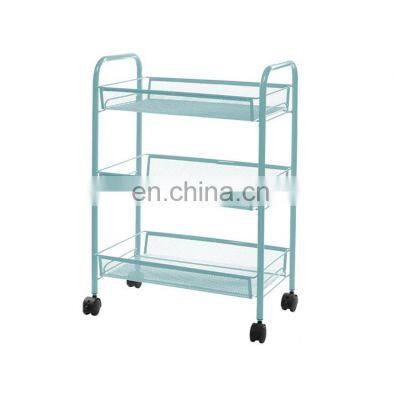 Movable 3 Layers Kitchen Organizers Standing Storage Shelf Rack Rolling Trolley Cart with wheels