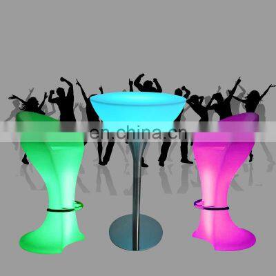 High Chair for Bar Table Color Changing Bar Tables Modern LED Furniture Illuminated LED Bar Table and Chair Lighting Furniture