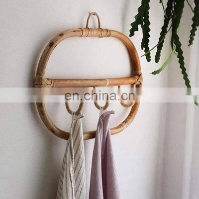 New Arrival Rattan Coat Hooks for wall Hanger Decor Hat Holder Entryway Organizer Vietnam Supplier