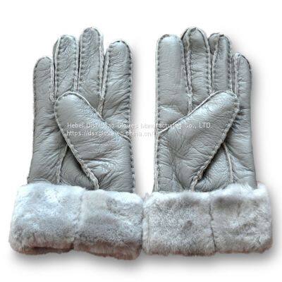 Winter Gloves Real Australia Double Face Sheepskin Ladies Sheepskin Leather Gloves for Women photo-2