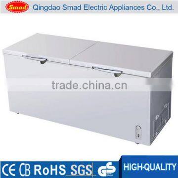 cheap solid double door deep freezer price 70-1000L
