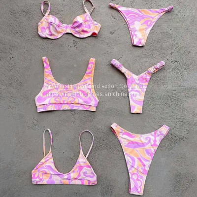 Two Piece Printed High Quality Ladies Swimwear Flex Fit Big Size Bathing Suits for Women Sexy Bikini Set photo-5