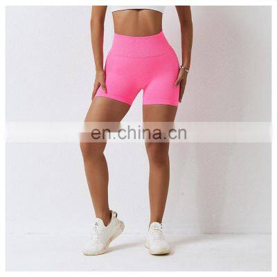 Fitness Seamless High Waist Tummy Control Scrunch Butt Lift Peach Hip Sports Biker Shorts Women Workout Gym Yoga Wear Apparel