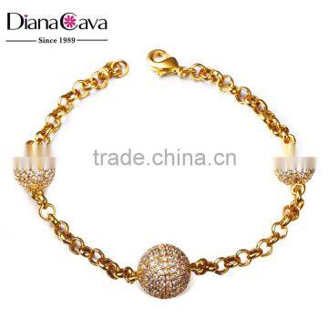 New Fashion Designer Brand Style 3 Balls Setting Zircon Crystal Bracelet