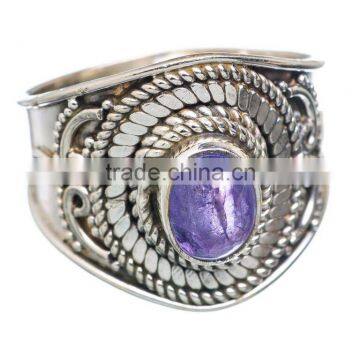 UNIQUE DESIGN 925 SOLID STERLING FINE SILVER TANZANITE RING