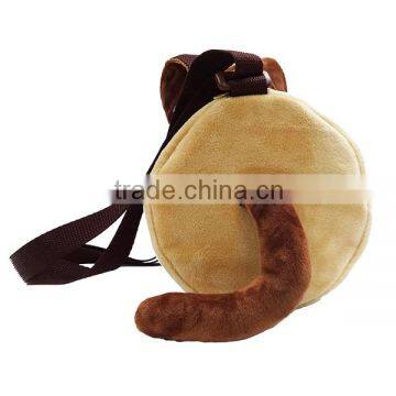 Brown Cute Cat Shaped Velvet Mini Duffel Bag for Kids Children photo-6