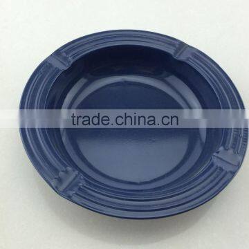 blue tin round serving tray,metal tin tray