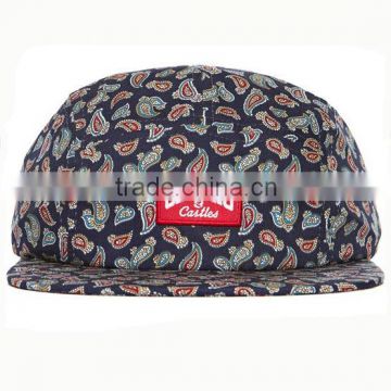 woven label 5 panel cap