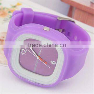 Colorful strap square silicone rubber watch